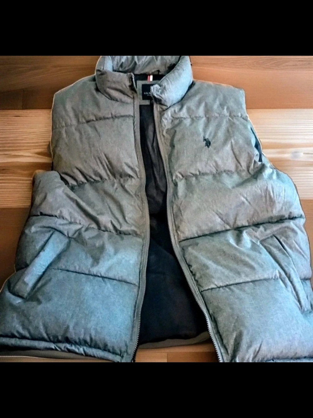 US Polo Assn. Men's Warm Gray Quilted Puffer Vest Size 2x